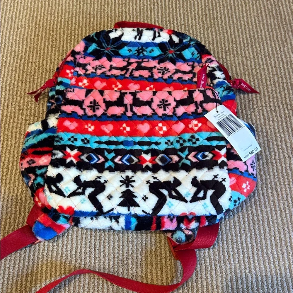 NWT VERA BRADLEY nordic stripe fleece Colorful Patterned Backpack